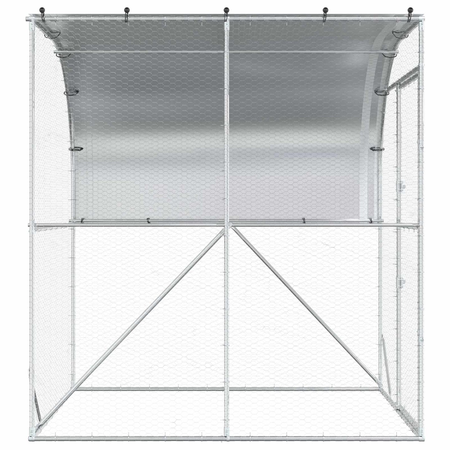 Chicken Coop Silver 200 x 150 x 215 cm Galvanised Steel