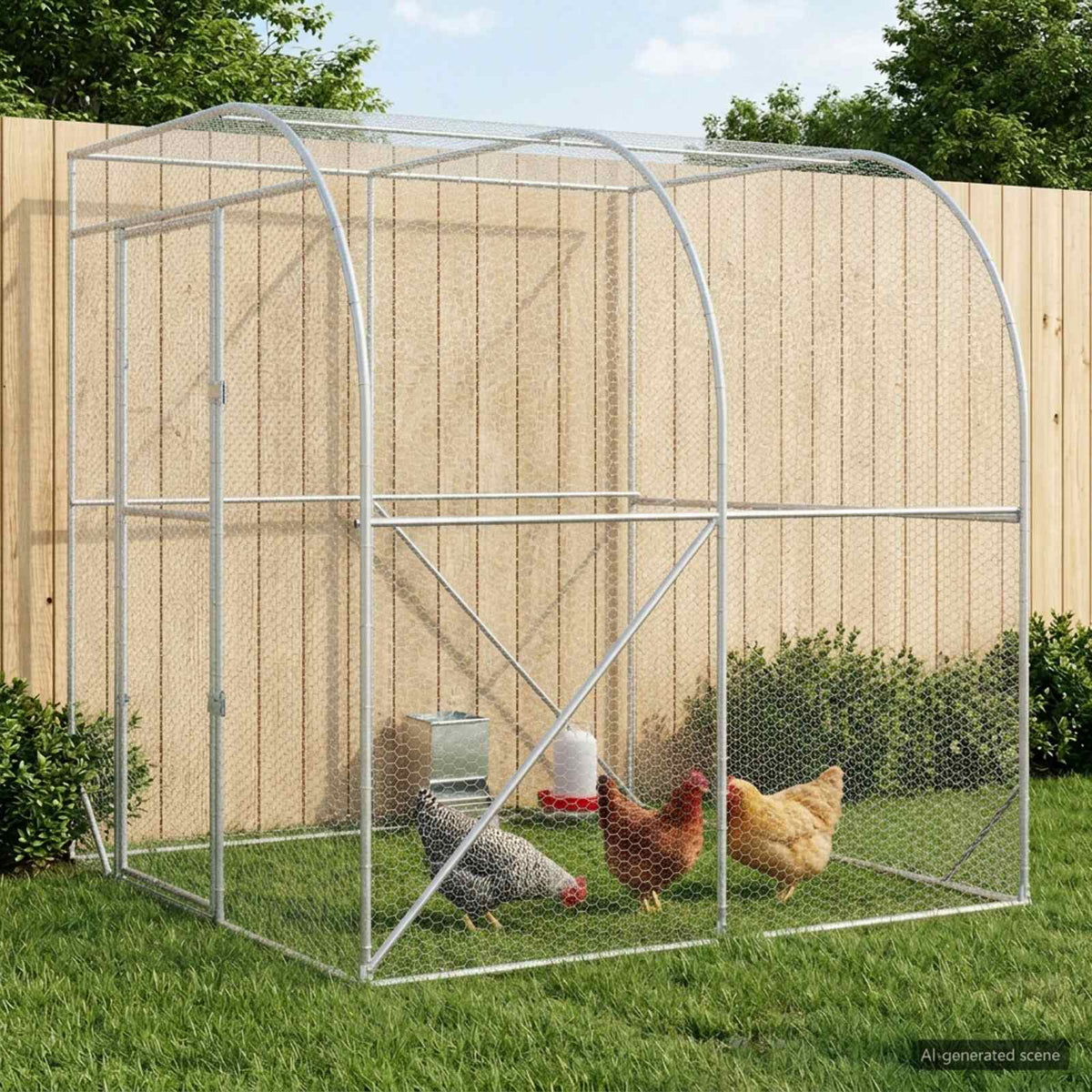 Chicken Coop Silver 200 x 200 x 215 cm Galvanised Steel