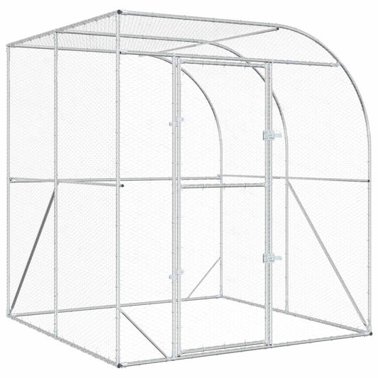 Chicken Coop Silver 200 x 200 x 215 cm Galvanised Steel