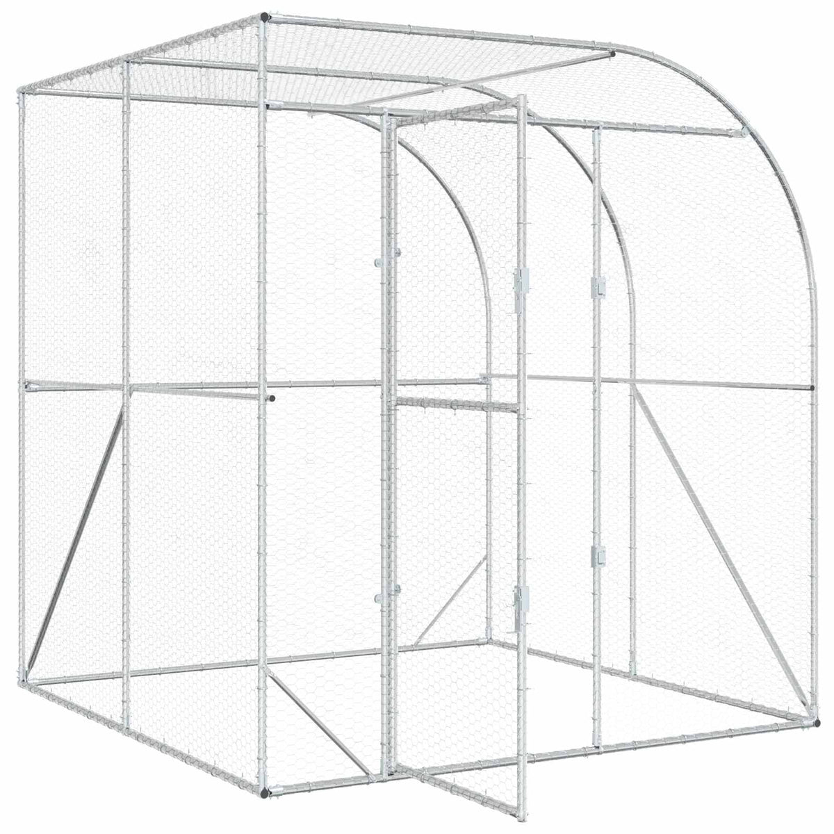 Chicken Coop Silver 200 x 200 x 215 cm Galvanised Steel