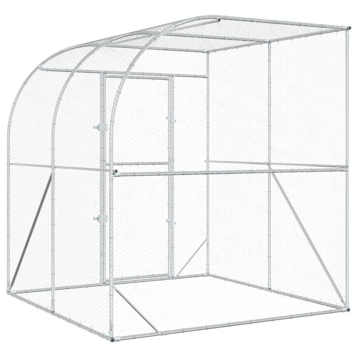 Chicken Coop Silver 200 x 200 x 215 cm Galvanised Steel