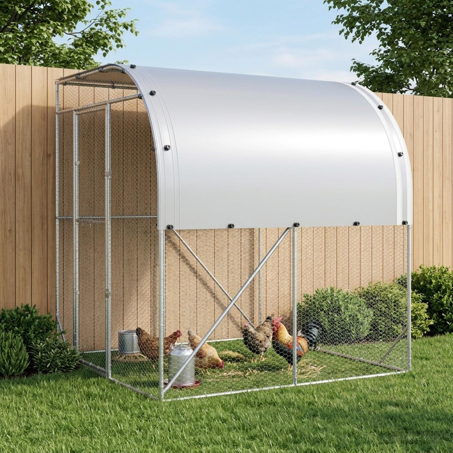 Chicken Coop Silver 200 x 200 x 215 cm Galvanised Steel