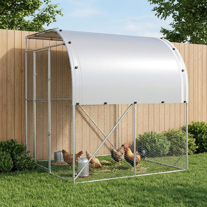 Chicken Coop Silver 200 x 200 x 215 cm Galvanised Steel