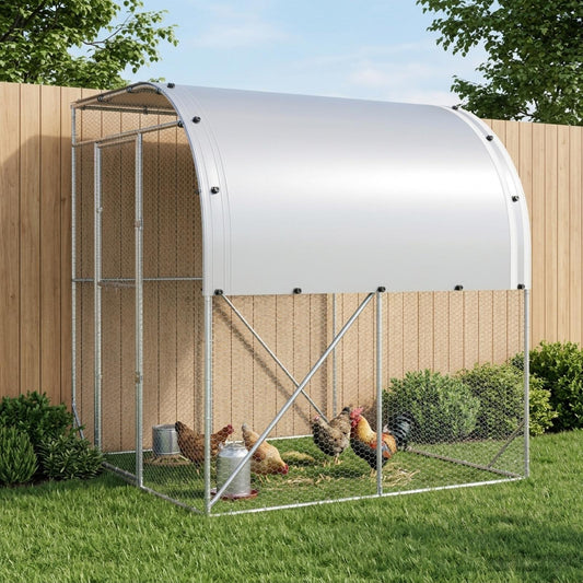 Chicken Coop Silver 200 x 200 x 215 cm Galvanised Steel