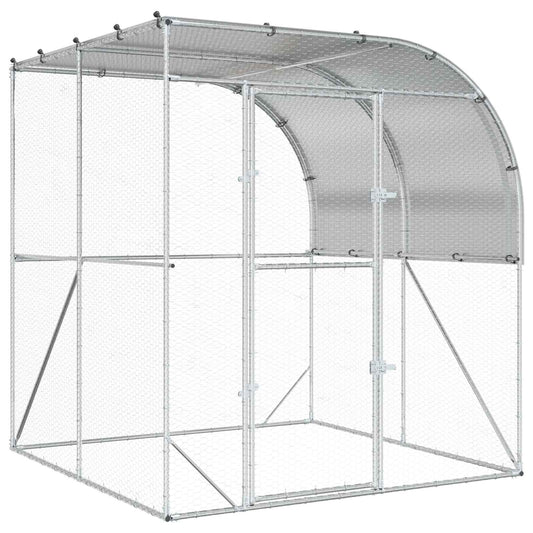 Chicken Coop Silver 200 x 200 x 215 cm Galvanised Steel