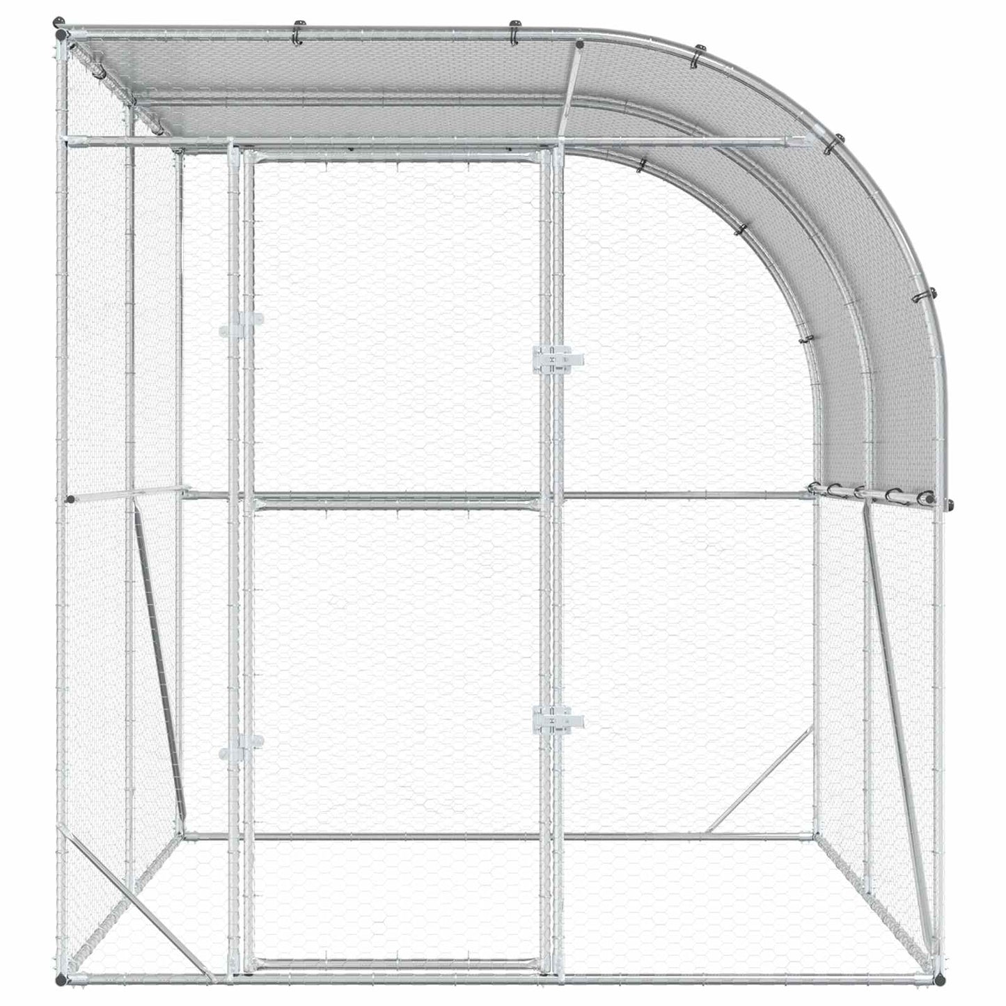 Chicken Coop Silver 200 x 200 x 215 cm Galvanised Steel