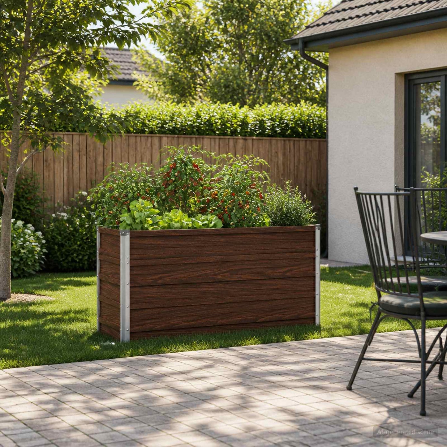 Raised Garden Bed Black 100 x 40 x 55 cm cold-rolled steel