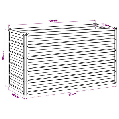Raised Garden Bed Anthracite 100 x 40 x 55 cm cold-rolled steel
