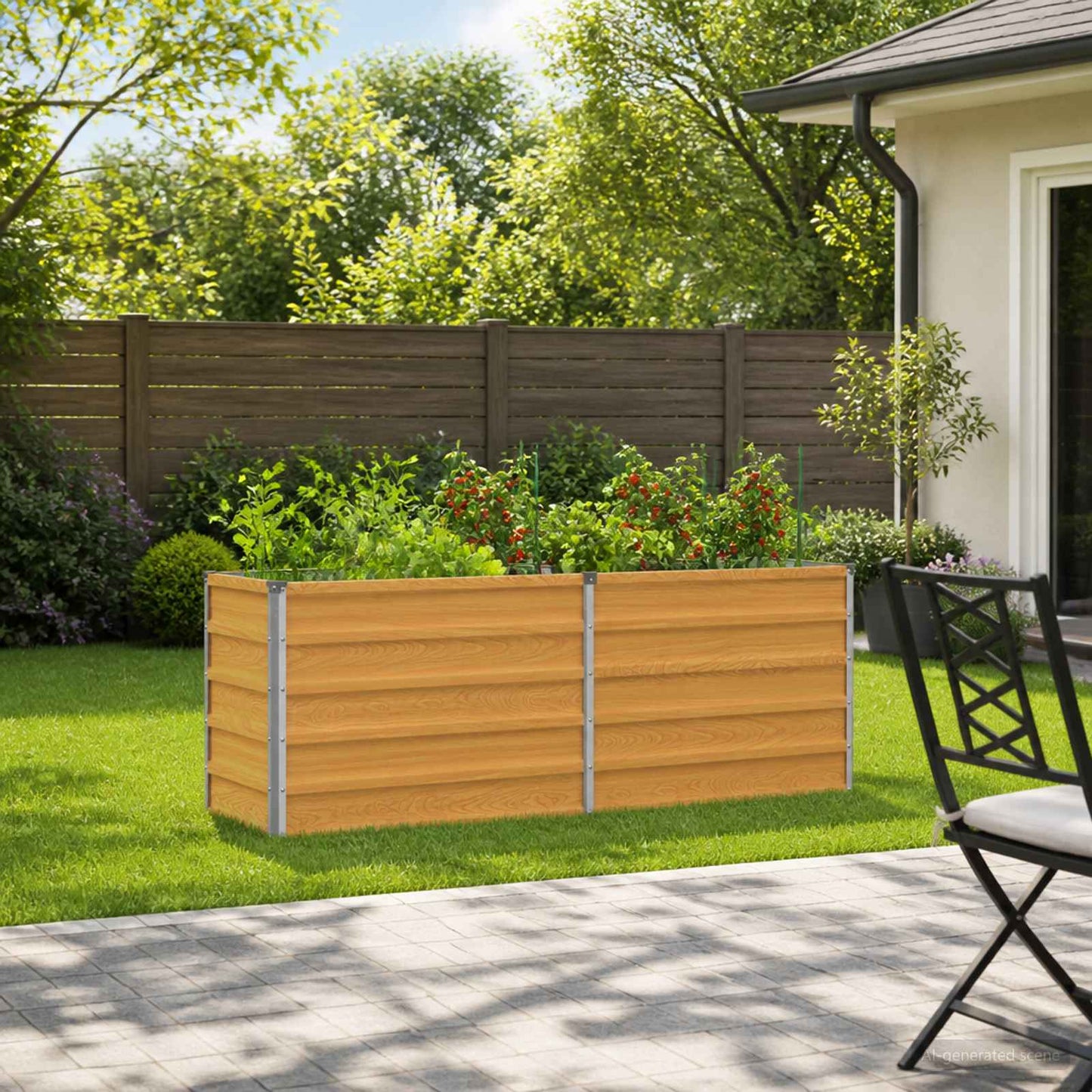 Raised Garden Bed Natural 160 x 40 x 55 cm cold-rolled steel