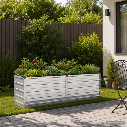 Raised Garden Bed Silver 160 x 40 x 55 cm galvanized