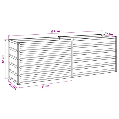 Raised Garden Bed Silver 160 x 40 x 55 cm galvanized