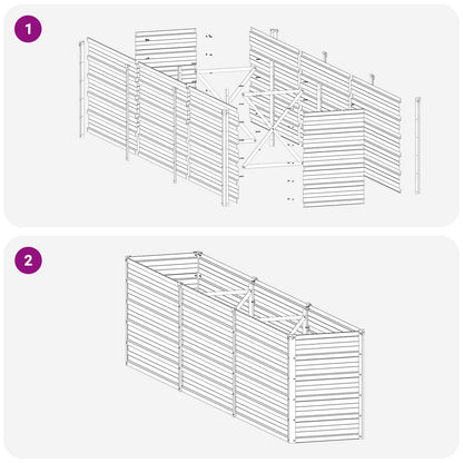 Raised Garden Bed Black 240 x 40 x 55 cm cold-rolled steel
