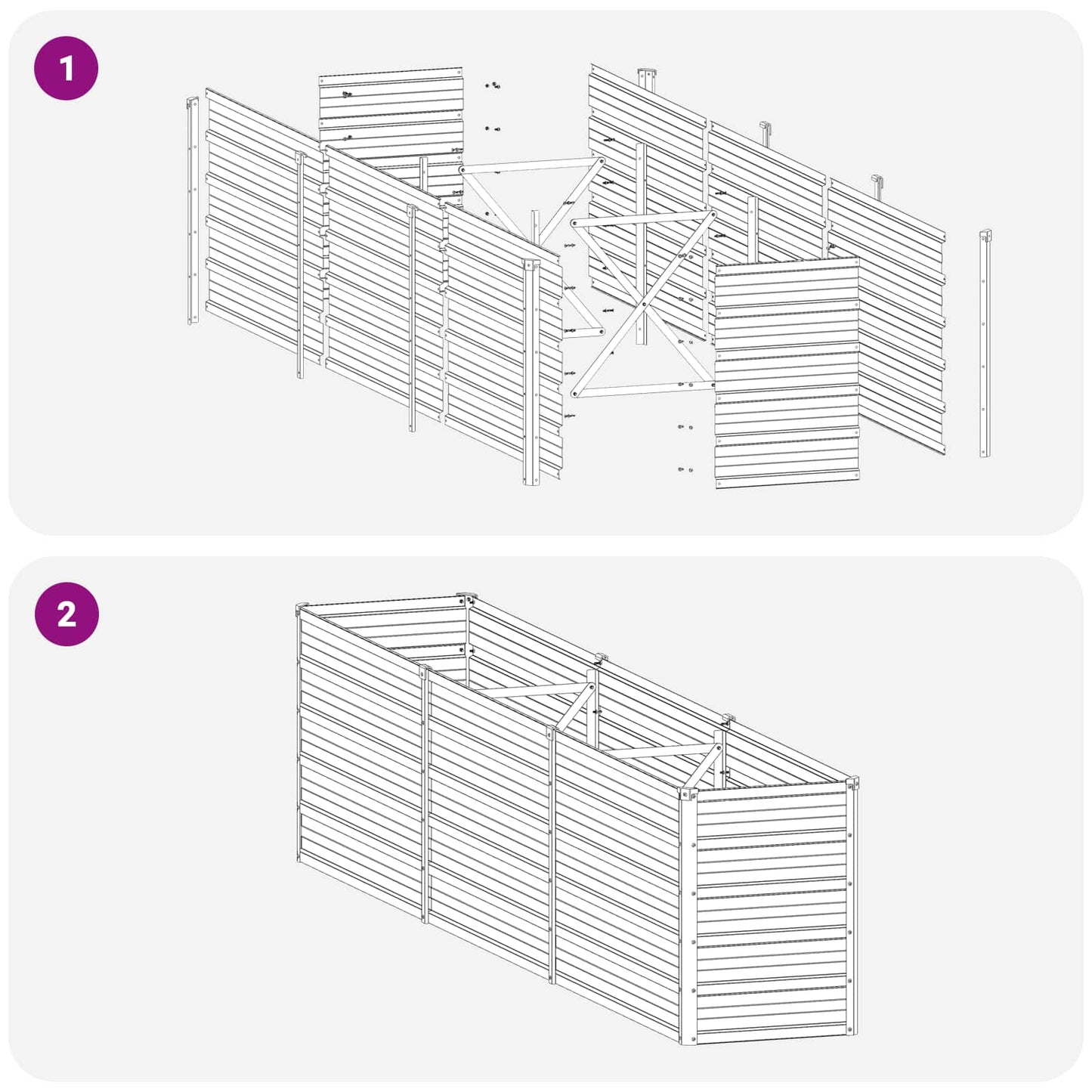 Raised Garden Bed Silver 240 x 40 x 55 cm galvanized