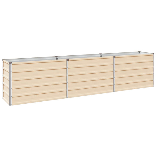 Raised Garden Bed Ivory 240 x 40 x 55 cm cold-rolled steel