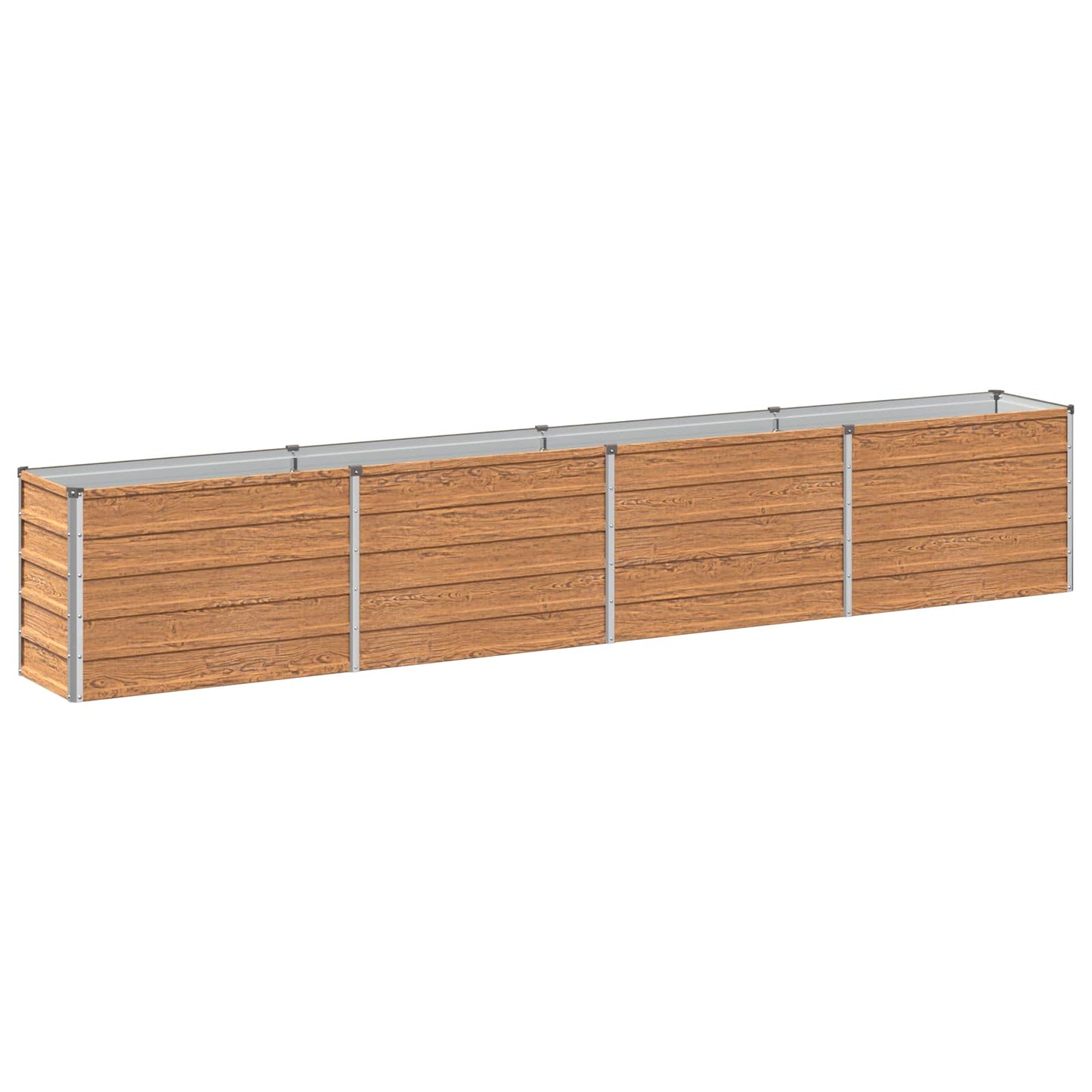 Raised Garden Bed Wood Brown 320 x 40 x 55 cm cold-rolled steel
