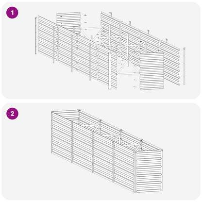 Raised Garden Bed Grey 320 x 40 x 55 cm cold-rolled steel