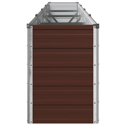 Raised Garden Bed Brown 320 x 40 x 55 cm cold-rolled steel