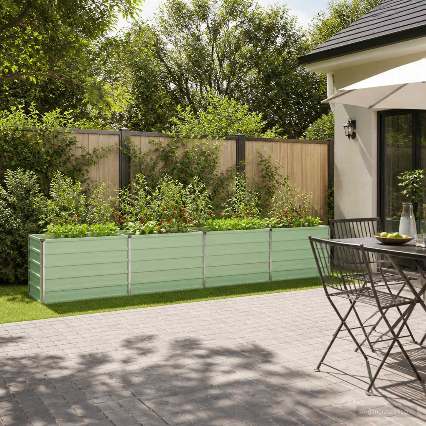 Raised Garden Bed Pastel Green 320 x 40 x 55 cm