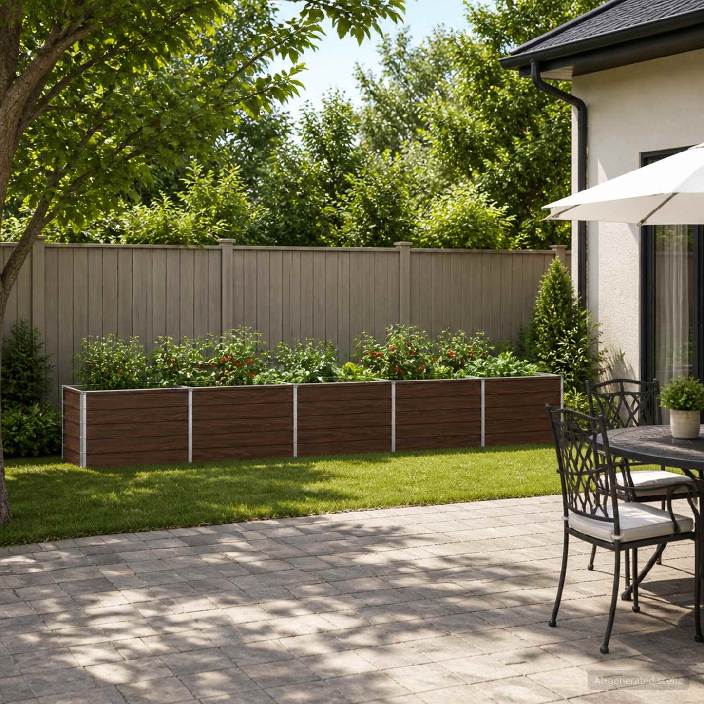 Raised Garden Bed Black 400 x 40 x 55 cm cold-rolled steel