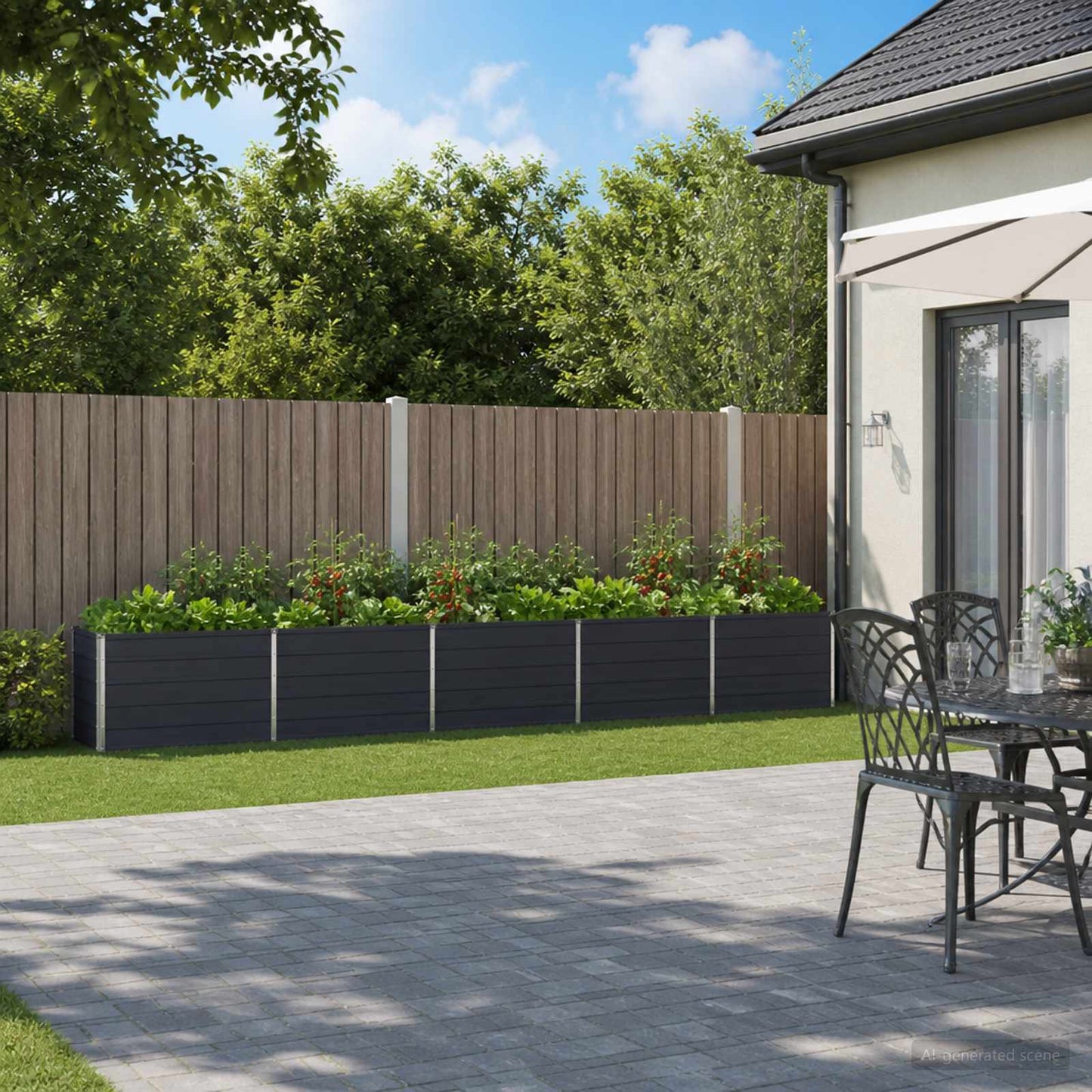 Raised Garden Bed Anthracite 400 x 40 x 55 cm cold-rolled steel