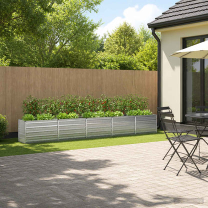 Raised Garden Bed Silver 400 x 40 x 55 cm galvanized