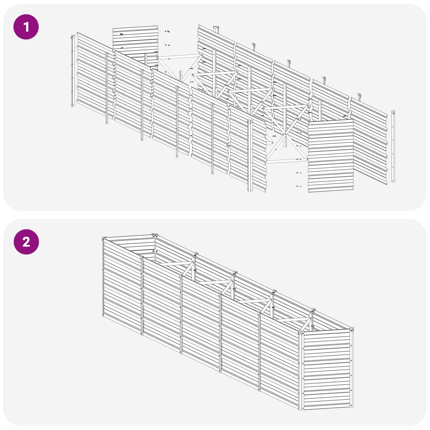 Raised Garden Bed Ivory 400 x 40 x 55 cm cold-rolled steel