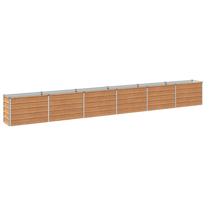 Raised Garden Bed Wood Brown 480 x 40 x 55 cm cold-rolled steel