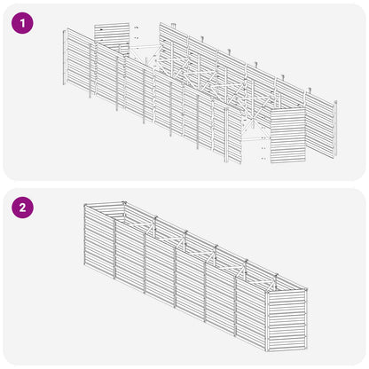 Raised Garden Bed Black 480 x 40 x 55 cm cold-rolled steel