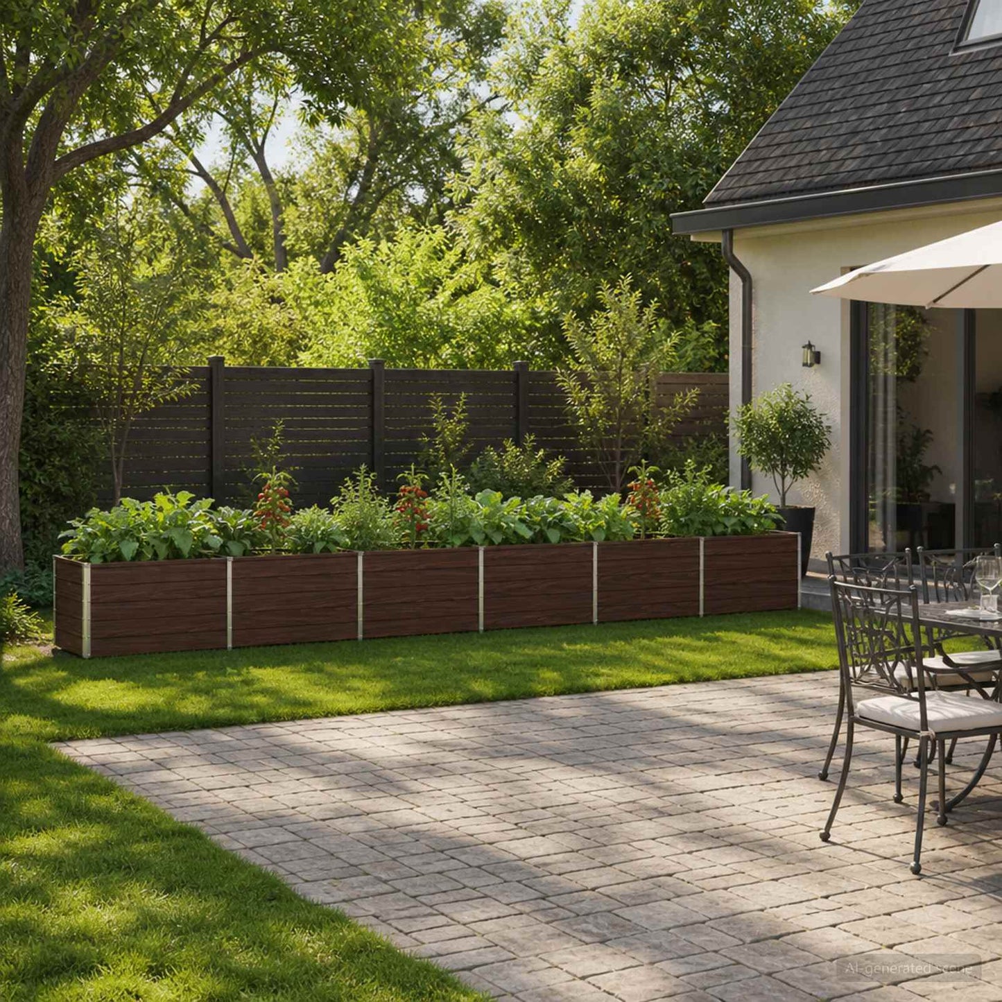 Raised Garden Bed Black 480 x 40 x 55 cm cold-rolled steel