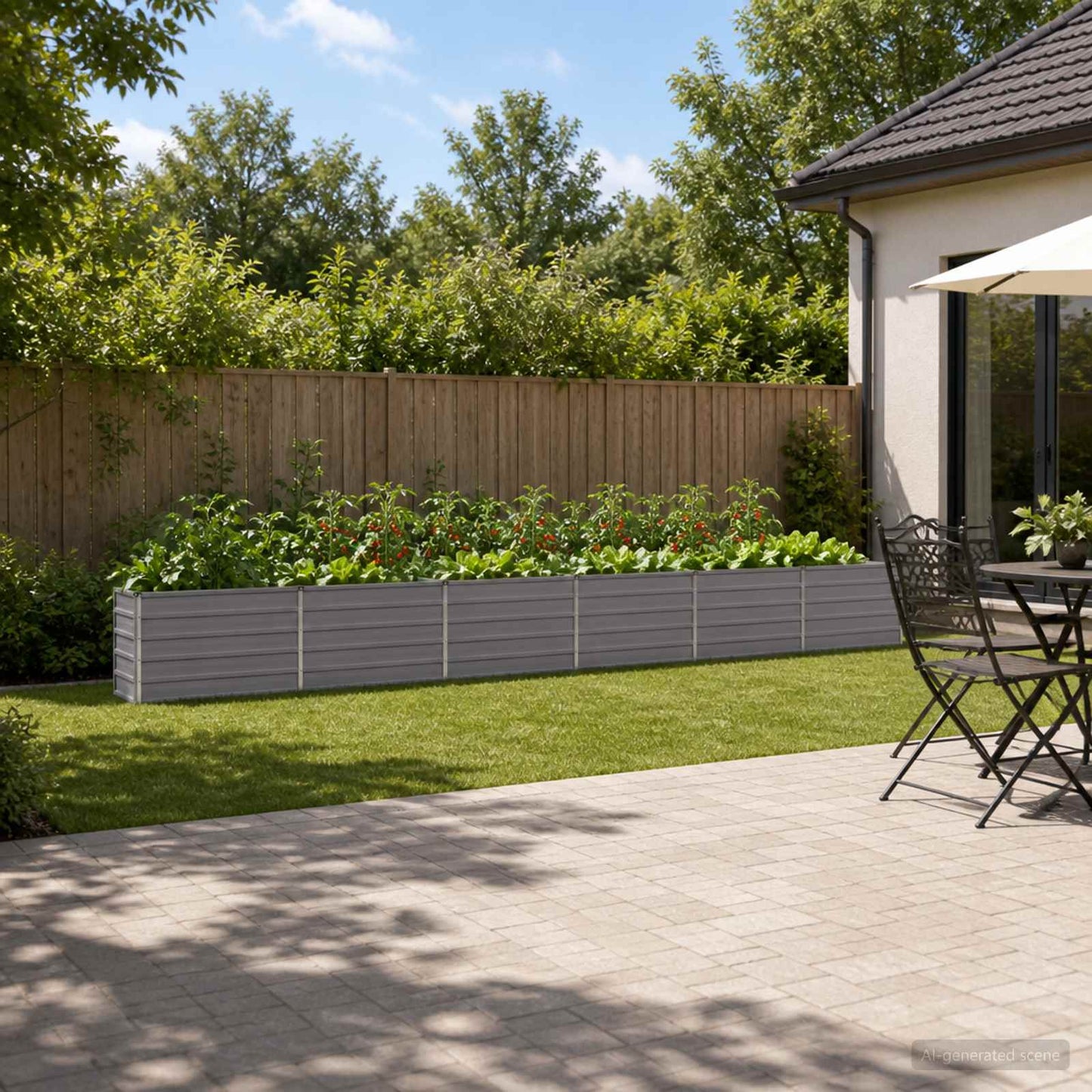 Raised Garden Bed Grey 480 x 40 x 55 cm cold-rolled steel