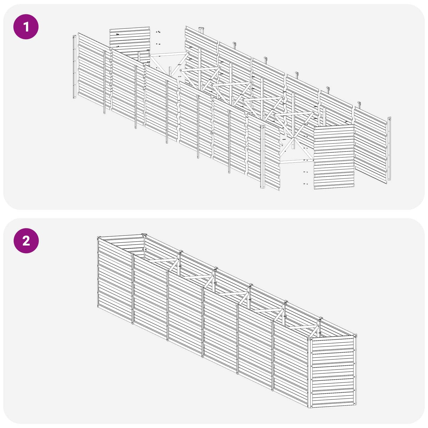 Raised Garden Bed Silver 480 x 40 x 55 cm galvanized
