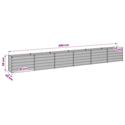 Raised Garden Bed Silver 480 x 40 x 55 cm galvanized