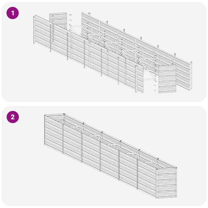 Raised Garden Bed Wood Brown 600 x 40 x 55 cm cold-rolled steel