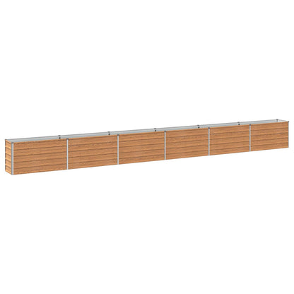 Raised Garden Bed Wood Brown 600 x 40 x 55 cm cold-rolled steel