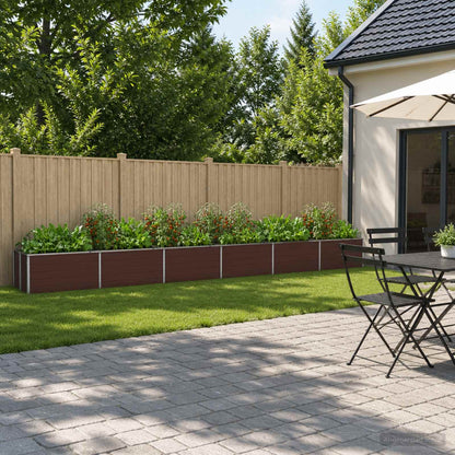 Raised Garden Bed Brown 600 x 40 x 55 cm cold-rolled steel