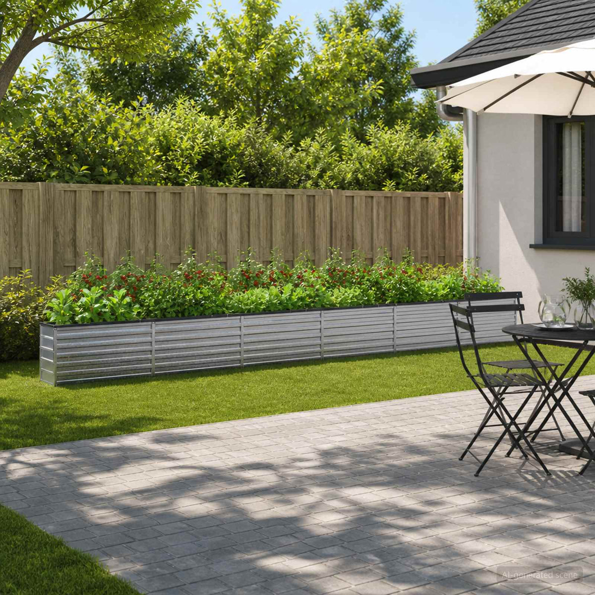 Raised Garden Bed Silver 600 x 40 x 55 cm galvanized