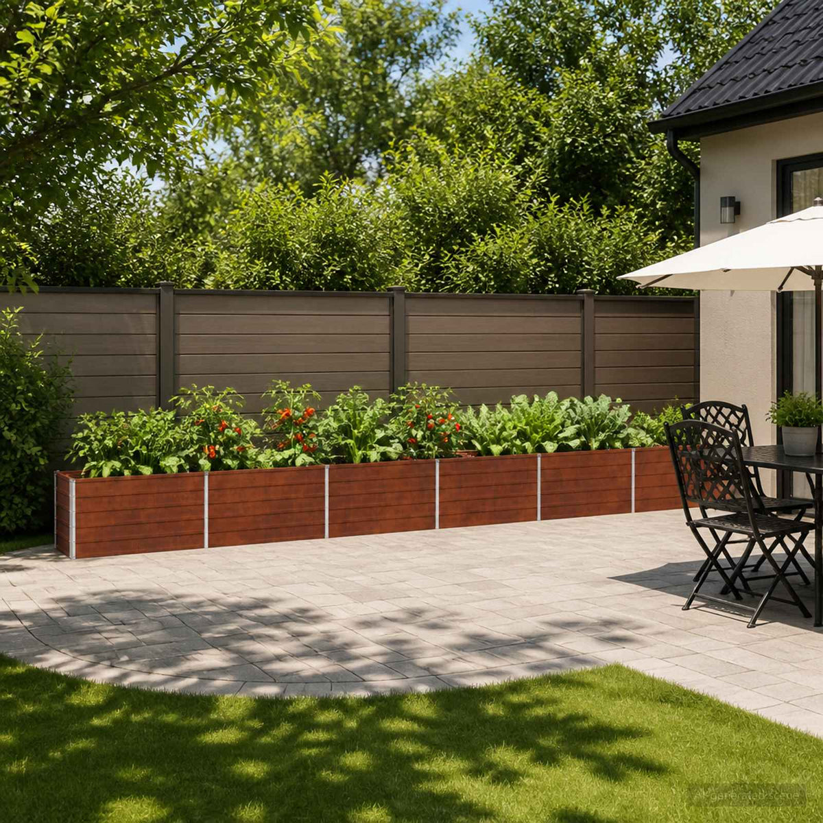 Raised Garden Bed Rusty 600 x 40 x 55 cm corton