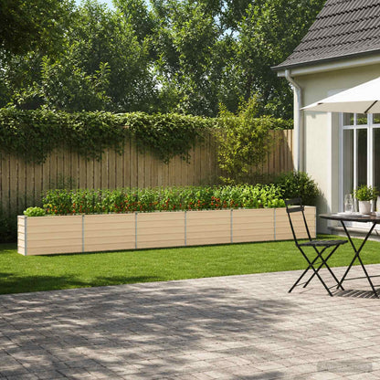Raised Garden Bed Ivory 600 x 40 x 55 cm cold-rolled steel