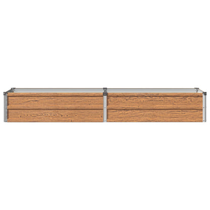 Raised Garden Bed Wood Brown 160 x 40 x 24 cm cold-rolled steel