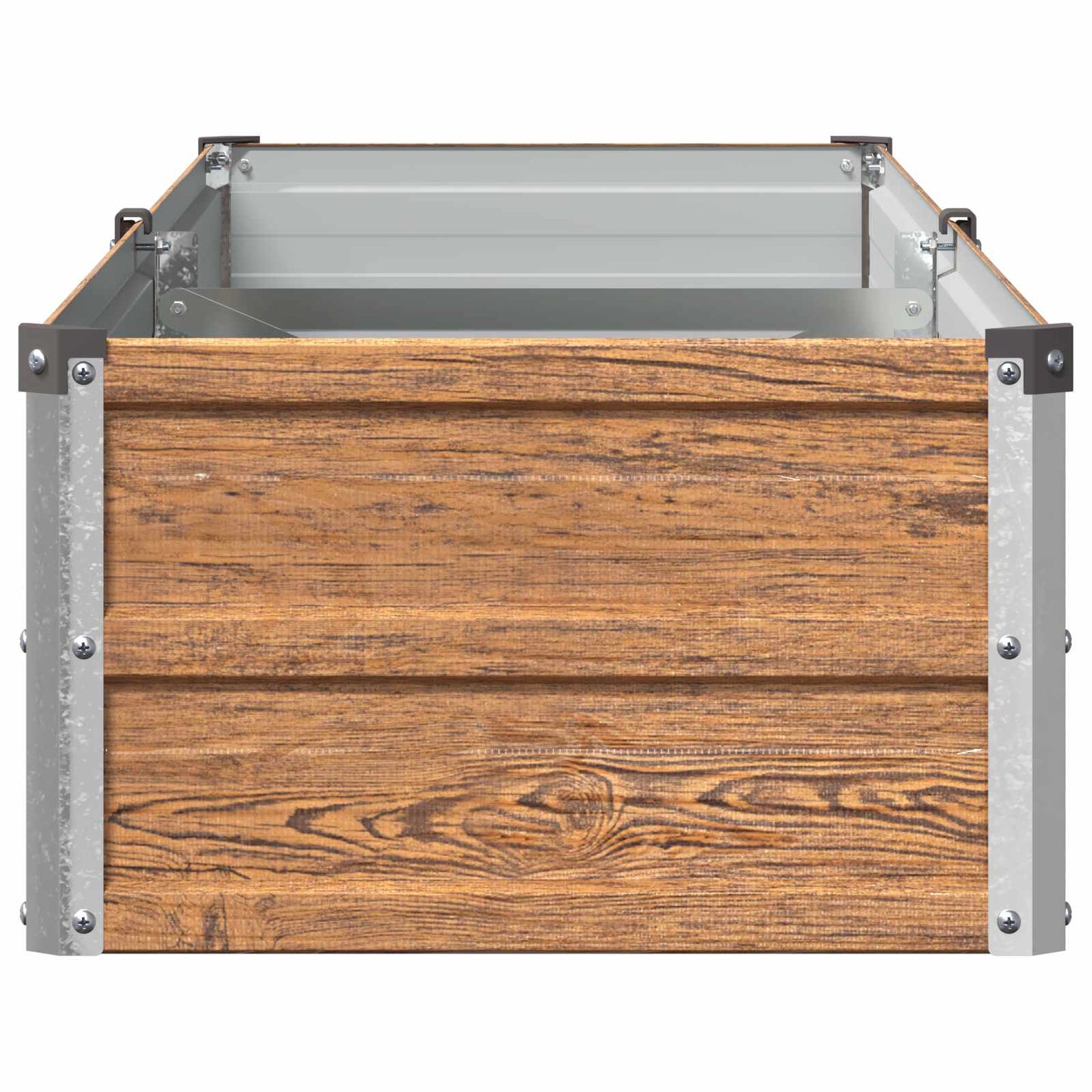 Raised Garden Bed Wood Brown 160 x 40 x 24 cm cold-rolled steel