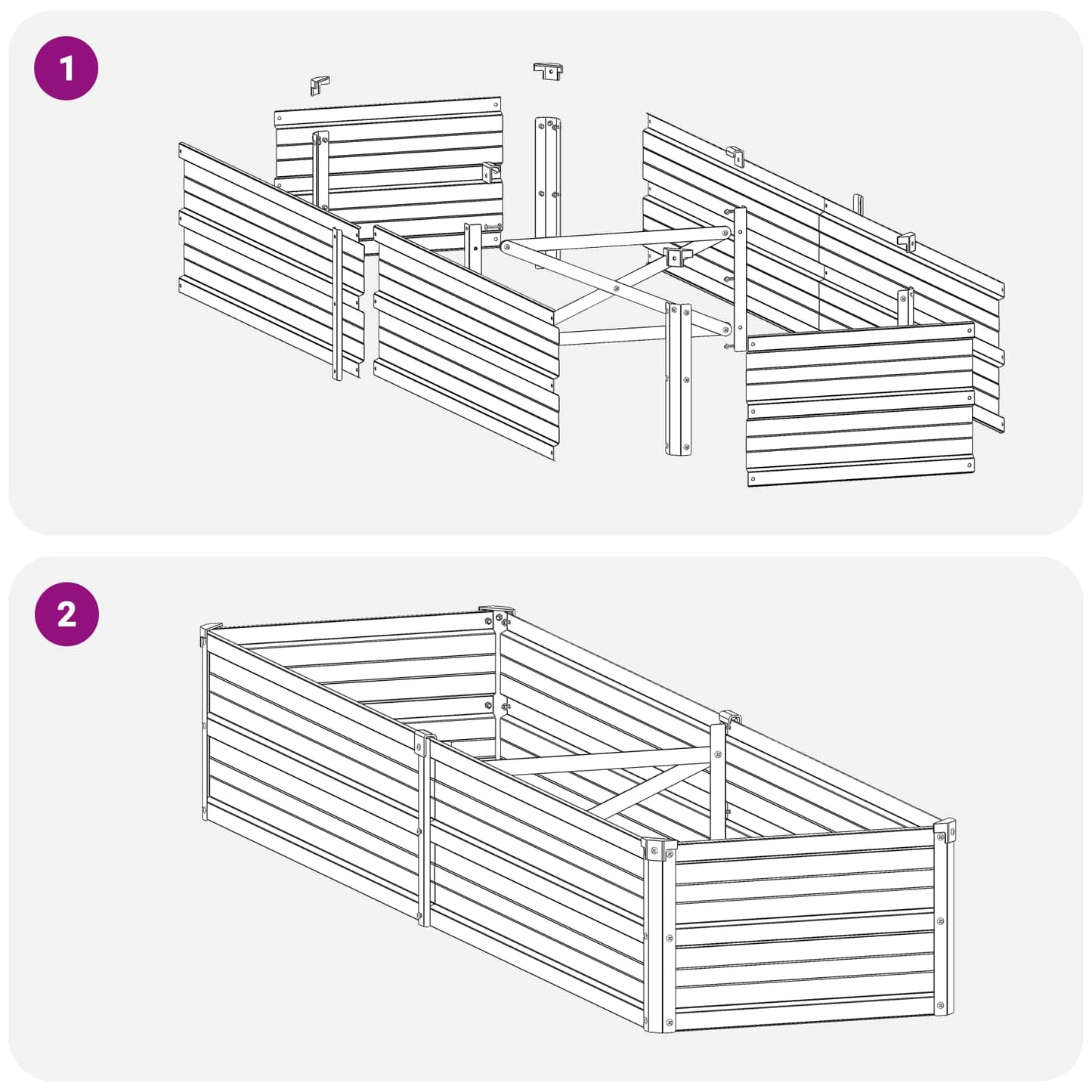 Raised Garden Bed Natural 160 x 40 x 24 cm cold-rolled steel