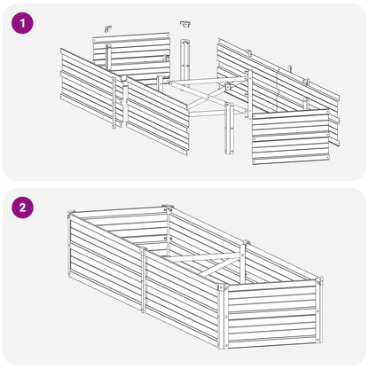 Raised Garden Bed Ivory 160 x 40 x 24 cm cold-rolled steel