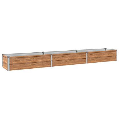 Raised Garden Bed Wood Brown 240 x 40 x 24 cm cold-rolled steel