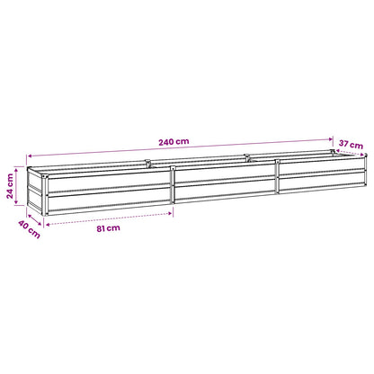 Raised Garden Bed Natural 240 x 40 x 24 cm cold-rolled steel