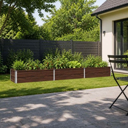 Raised Garden Bed Black 240 x 40 x 24 cm cold-rolled steel