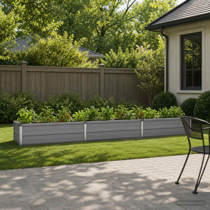 Raised Garden Bed Grey 240 x 40 x 24 cm cold-rolled steel