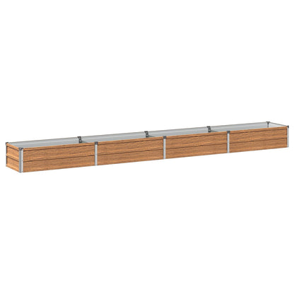 Raised Garden Bed Wood Brown 320 x 40 x 24 cm cold-rolled steel