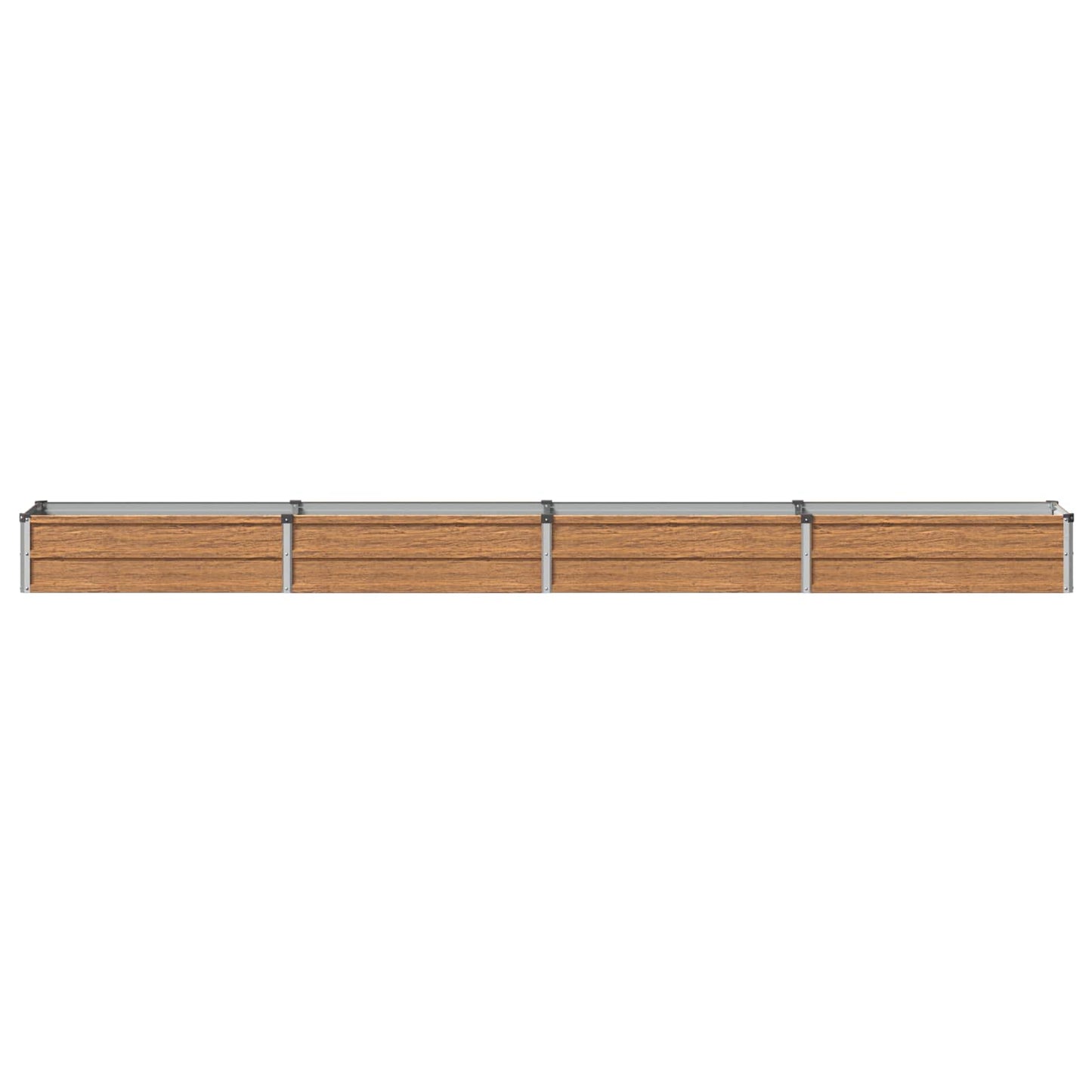 Raised Garden Bed Wood Brown 320 x 40 x 24 cm cold-rolled steel