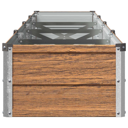 Raised Garden Bed Wood Brown 320 x 40 x 24 cm cold-rolled steel
