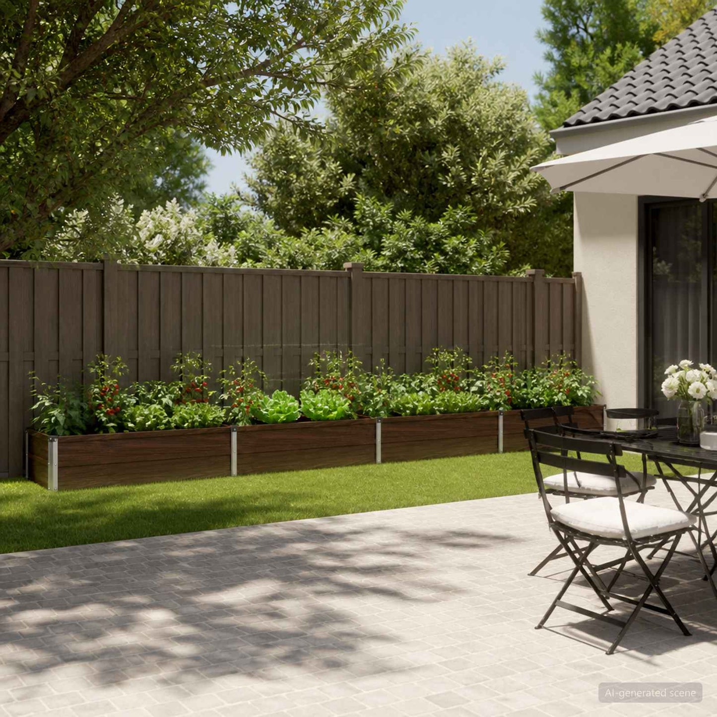 Raised Garden Bed Black 320 x 40 x 24 cm cold-rolled steel